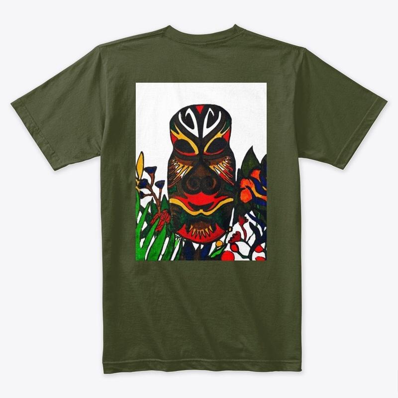 Hand-Drawn Art of African Mask V1