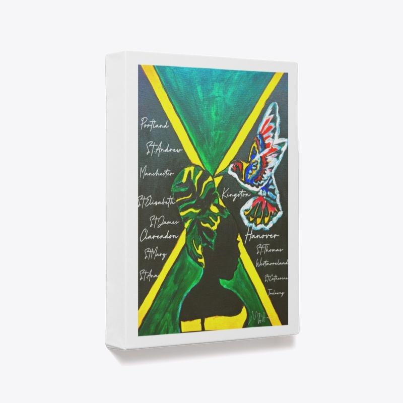 Jamaican Flag Gallery Wrapped Portrait 